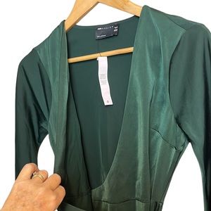 side bias pocket dress - verdant forest & lush foliage